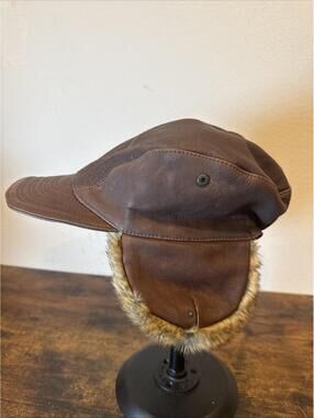 Whillas & Gunn Trapper Hat – Leather  Made in Australia  Brown  Ear Flaps – EUC!